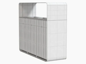 Lixeira de reciclagem externa Hanko com 3 compartimentos remov&iacute;veis Modelo 3D