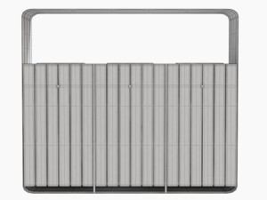 hanko outdoor waste recycling bin with 3 removable compartments Model 3D
