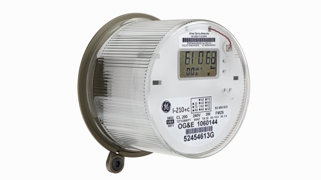 oval exterior electric meter for house Modelo 3D .c4d .max .obj .3ds .fbx .stl .blend 