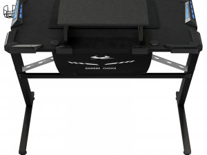 Computer Gaming desk LANGHOLM with LED black Modello 3D