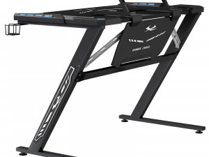 Computer Gaming desk LANGHOLM with LED black Modello 3D