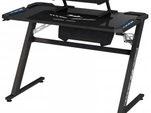 Computer Gaming desk LANGHOLM with LED black Modello 3D