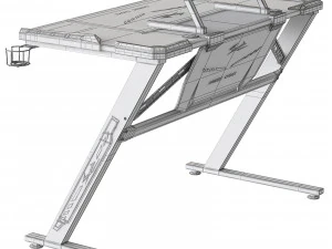 Computer Gaming desk LANGHOLM with LED black 3D Model
