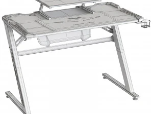 Computer Gaming desk LANGHOLM with LED black 3D Model