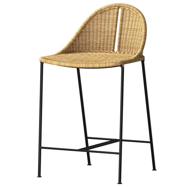 CESTA RATTAN COUNTER STOOL Modelo 3D .c4d .max .obj .3ds .fbx .stl .blend 