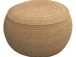The Raffia Flores Pouffe round Natural 3D Model