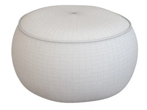 The Raffia Flores Pouffe round Natural 3D Model