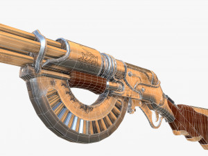 Rifle steamPunk game ready 3D Model