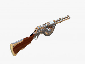 Rifle steamPunk game ready 3D Model