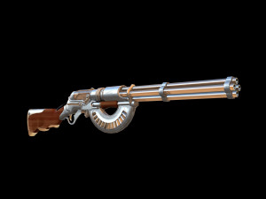 Rifle steamPunk game ready 3D Model