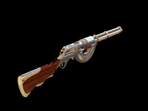 Rifle steamPunk game ready 3D Model