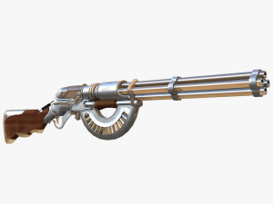Rifle steamPunk game ready 3D Model