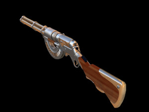Rifle steamPunk game ready 3D Model