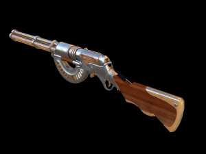 Rifle steamPunk game ready 3D Model