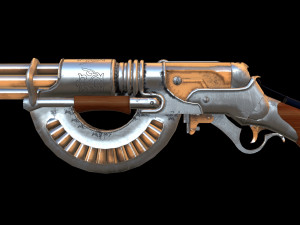 Rifle steamPunk game ready 3D Model