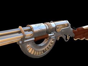 Rifle steamPunk game ready 3D Model