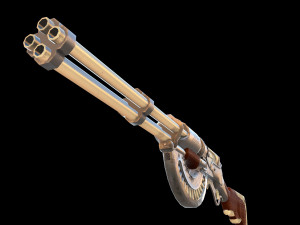 Rifle steamPunk game ready 3D Model