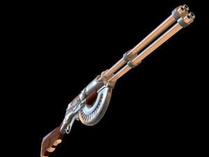 Rifle steamPunk game ready 3D Model