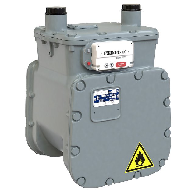 American Diaphragm Gas Meter AC250 Modelo 3D .c4d .max .obj .3ds .fbx .stl .blend 
