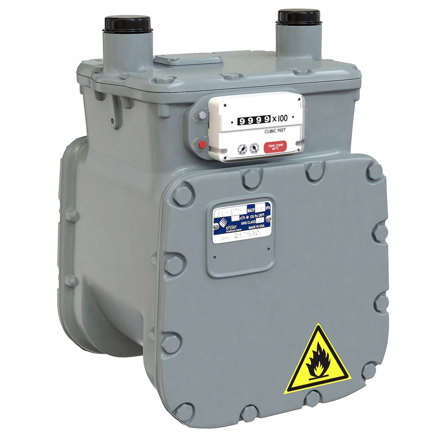American Diaphragm Gas Meter AC250 3D Model .c4d .max .obj .3ds .fbx .stl .blend