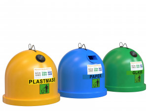 Garbage sorting containers colored Plastic 3D Модель