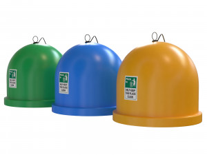 Garbage sorting containers colored Plastic 3D Model