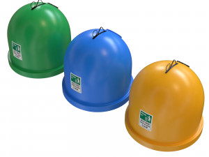 Garbage sorting containers colored Plastic 3D Model
