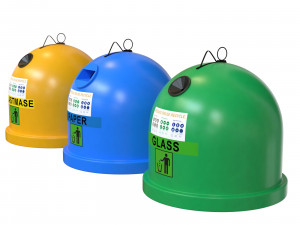 Garbage sorting containers colored Plastic 3D Model