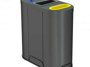 MALMO Office Waste Recycling Bin with 3 Containers 3D Model