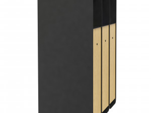 HANKO M Triple-Sort Modular Recycling Bin for Outdoor - Optional Ashtray Modelo 3D
