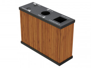 NATURA Outdoor Recycling Bin with 3 Inner Containers 3Dモデル