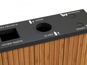 NATURA Outdoor Recycling Bin with 3 Inner Containers 3Dモデル