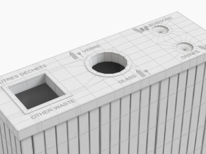 NATURA Outdoor Recycling Bin with 3 Inner Containers 3Dモデル