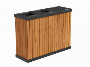 NATURA Outdoor Recycling Bin with 3 Inner Containers 3Dモデル