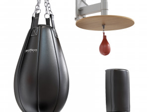 6 sports equipment for boxers gloves set pads punch bag 3D 模型