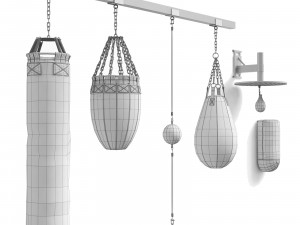 6 sports equipment for boxers gloves set pads punch bag 3D 模型