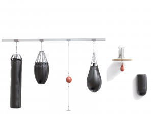 6 sports equipment for boxers gloves set pads punch bag 3D 模型