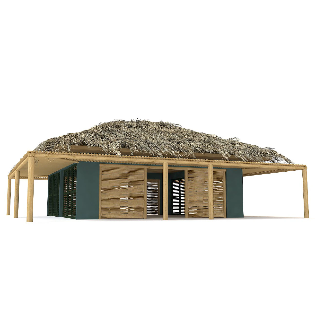 Tropical bungalow 3D Model .c4d .max .obj .3ds .fbx .stl .blend 