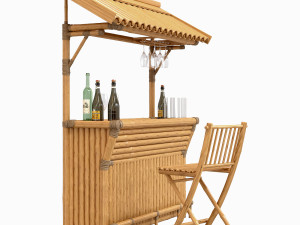 Tropical bamboo tiki bar Modèle 3D