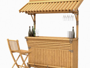 Tropical bamboo tiki bar Modèle 3D
