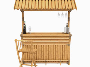 Tropical bamboo tiki bar Modèle 3D