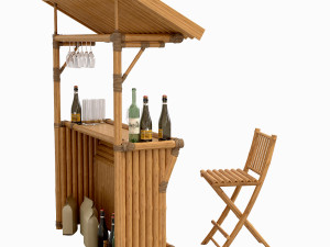 Tropical bamboo tiki bar Modèle 3D