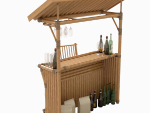Tropical bamboo tiki bar Modèle 3D