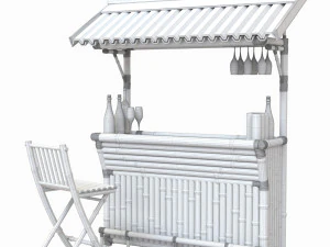 Tropical bamboo tiki bar 3D Model