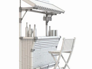 Tropical bamboo tiki bar 3D Model