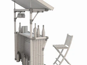 Tropical bamboo tiki bar 3D Model