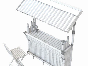 Tropical bamboo tiki bar 3D Model