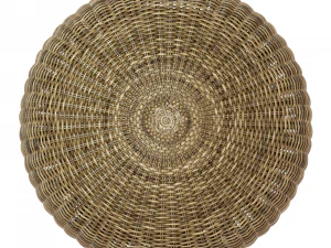 Wicker round rattan pouf 3D Model