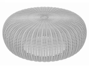 Wicker round rattan pouf 3D Model