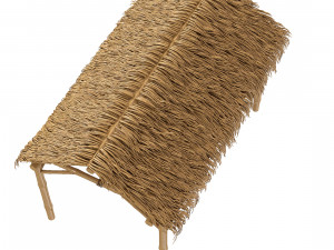 Bamboo shelter beach canopy 4-corner Modelo 3D